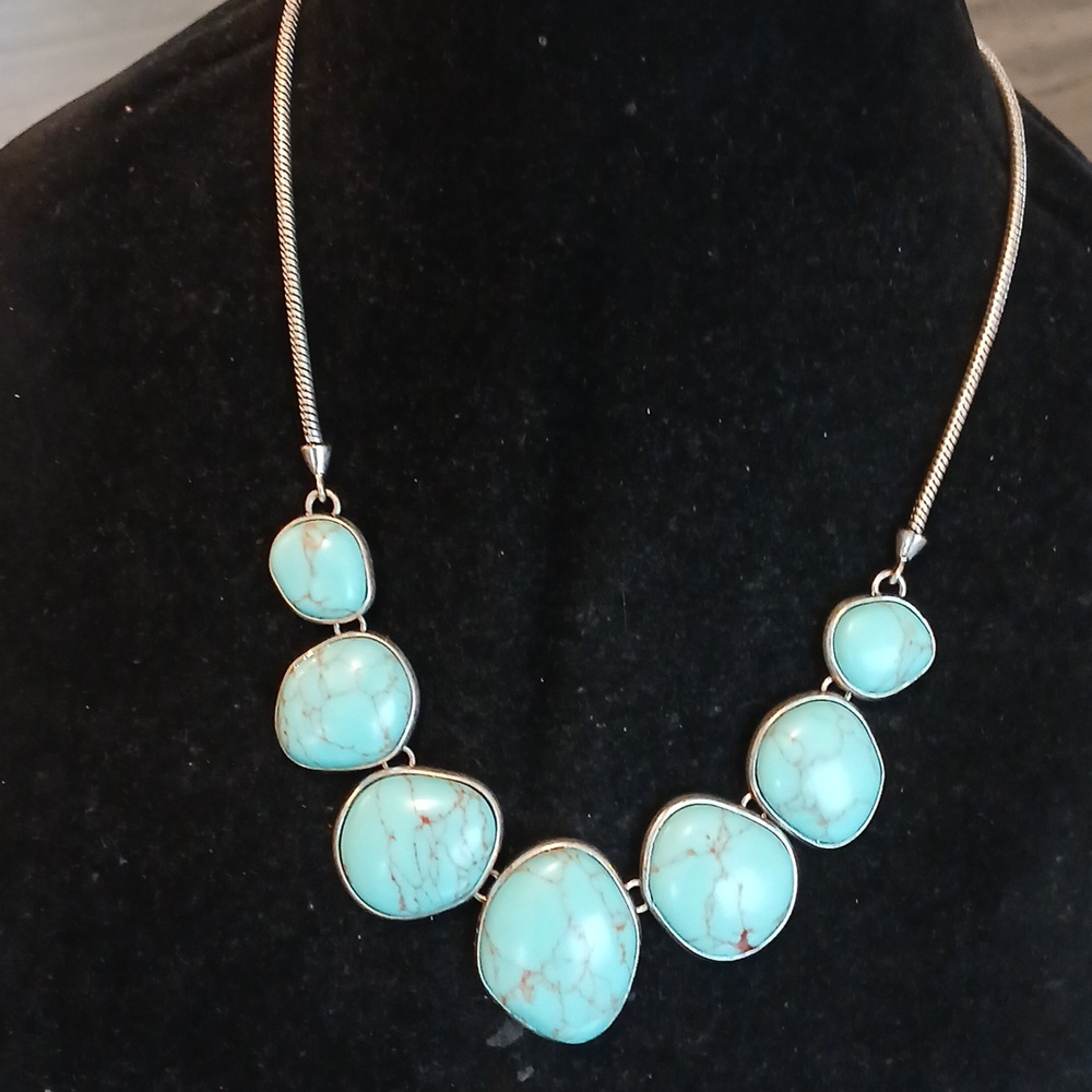 Lucky Brand Silver and Turquoise Necklace